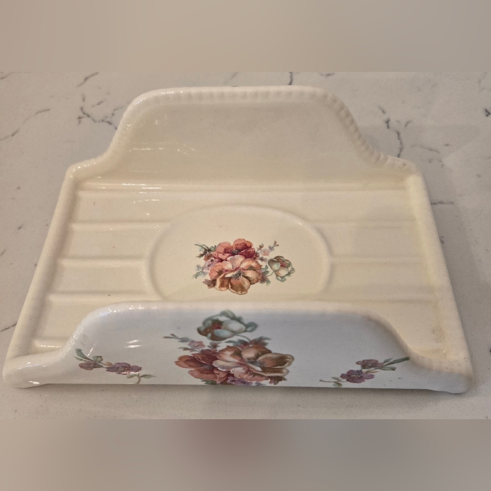 Vintage Athena California Floral Ceramic Towel Holder